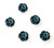 Czech Glass 8mm Hawaii Flower Beads - Jet Turquoise Inlay Czech Glass 8mm Hawaii Flower Beads - Jet Turquoise Inlay