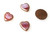 5 Czech Glass 16mm Heart Beads - Mixed Pink Gold Finish 5 Czech Glass 16mm Heart Beads - Mixed Pink Gold Finish
