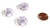 5 Czech Glass 20mm Hawaii Flower Beads - White Amethyst Silver Fire 5 Czech Glass 20mm Hawaii Flower Beads - White Amethyst Silver Fire