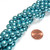 1 Strand of Czech Glass 8mm Pearl Beads - Cerulean