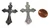 5 antique silver-plated zinc metal alloy crucifixes #78, 48x30mm, for rosary making