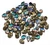 25 Czech glass 5x7mm Pip beads in Crystal Golden Rainbow finish