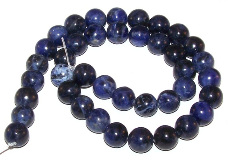 Sodalite 10mm Round Semiprecious Gemstone Beads