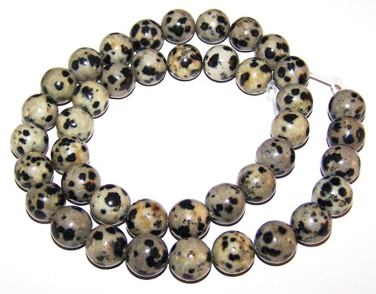 Dalmatian Jasper 10mm Round Semiprecious Gemstone Beads