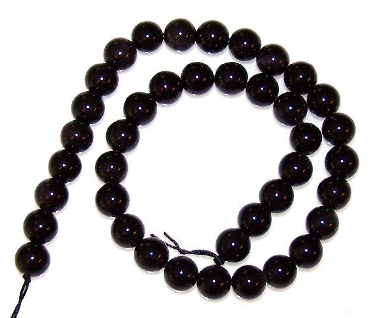 Obsidian 10mm Round Semiprecious Gemstone Beads