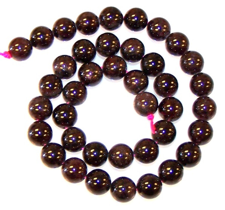 Garnet 10mm Round Semiprecious Gemstone Beads