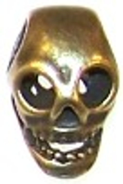 CLOSEOUT- 10 Antique Bronze 14x18mm Skull with Hollow Eyes Beads