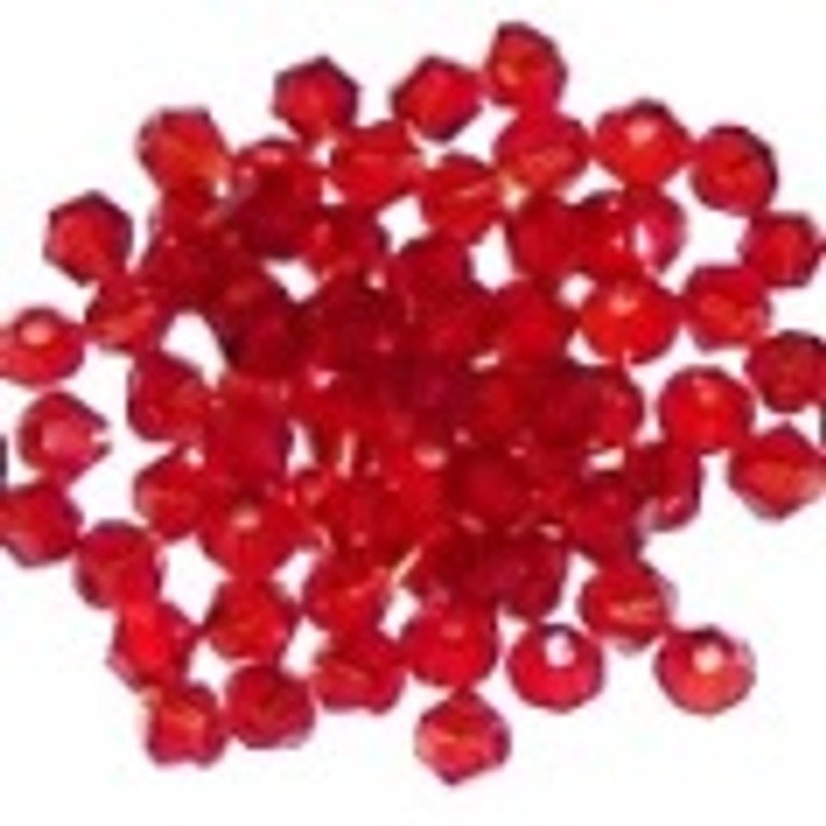 Ruby Red 4mm Glass Crystal Bicones