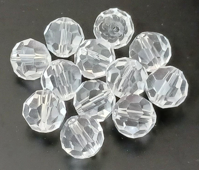 10mm Glass Crystal Rounds - Crystal