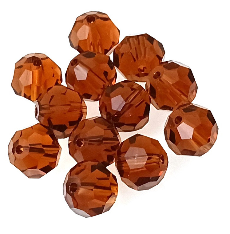 10mm Glass Crystal Rounds - Dark Gold