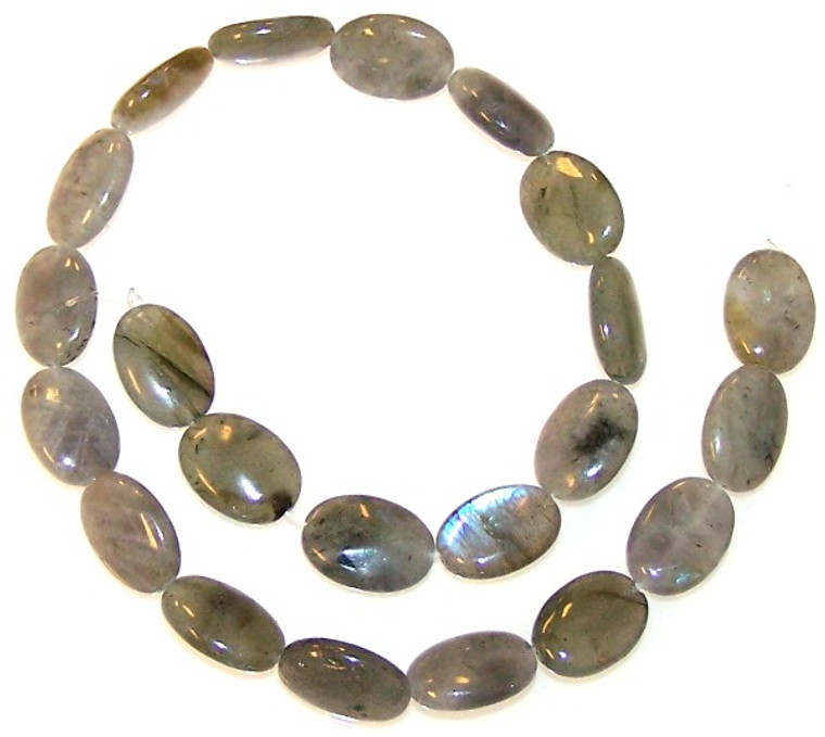 Labradorite 13x18mm Puff Oval Semiprecious Gemstone Beads