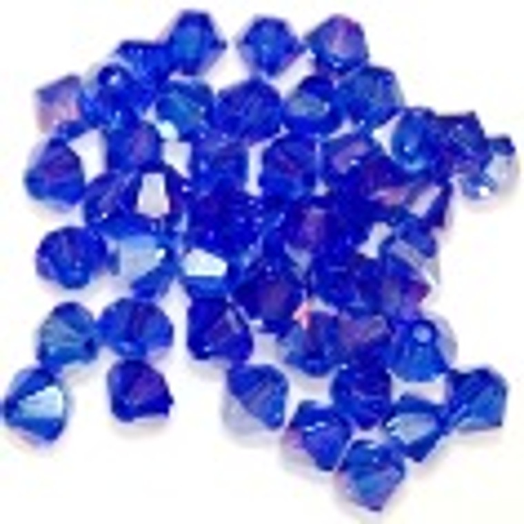 Cobalt AB 6mm Glass Crystal Bicones