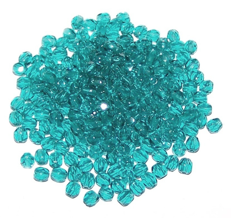 4 Dozen Czech 3mm Fire-Polished Glass Beads - Blue Zircon