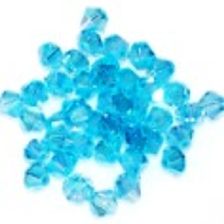 Aqua AB 6mm Glass Crystal Bicones