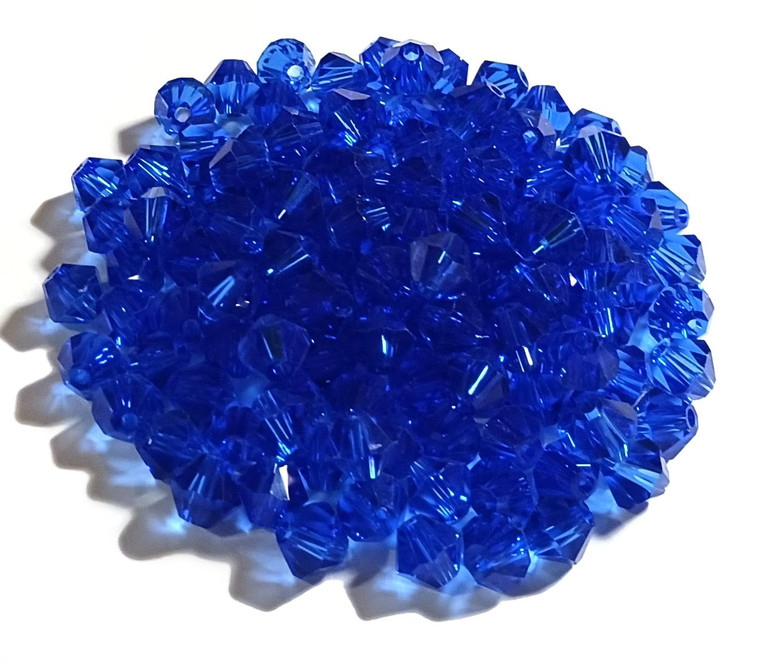 Sapphire 6mm Glass Crystal Bicones