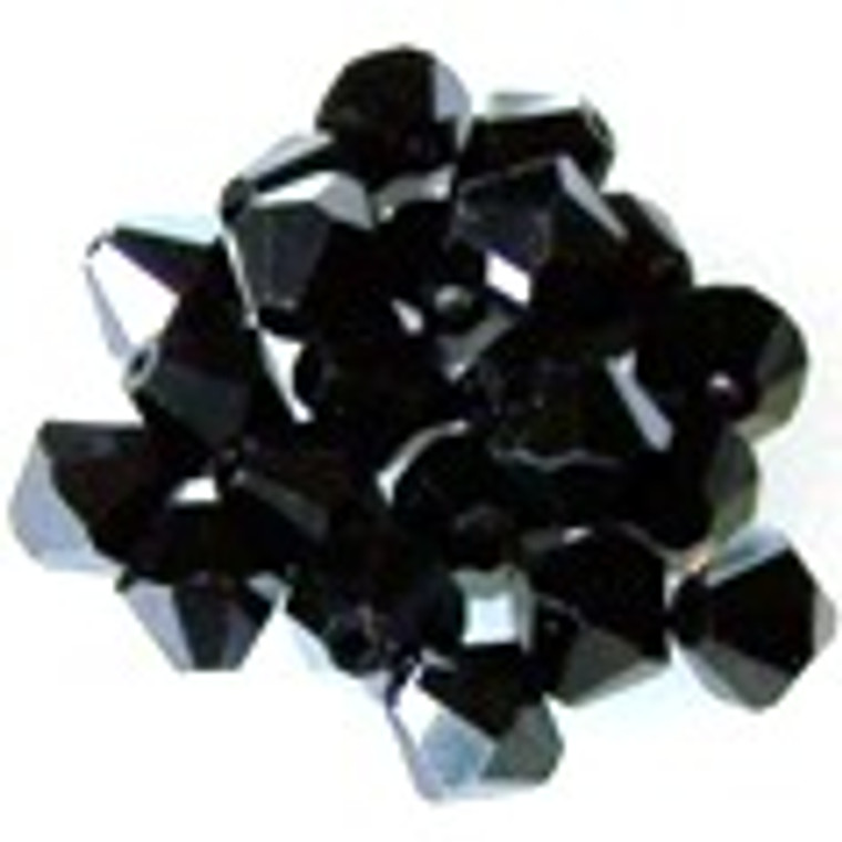 Black 8mm Glass Crystal Bicones