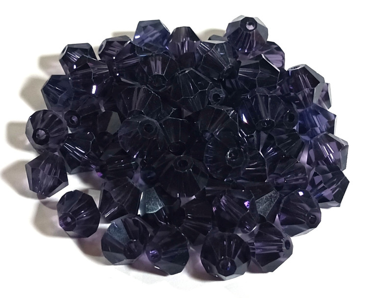 Plum 8mm Glass Crystal Bicones