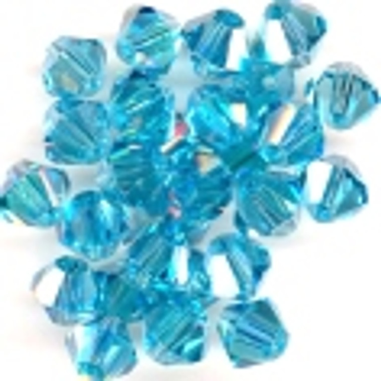 Aqua AB 8mm Glass Crystal Bicones