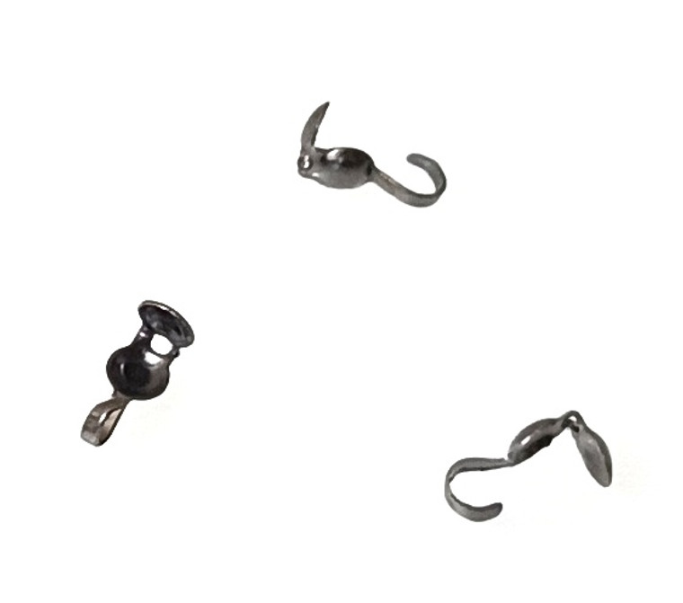 100 Gunmetal Bottom Clamp Bead Tips