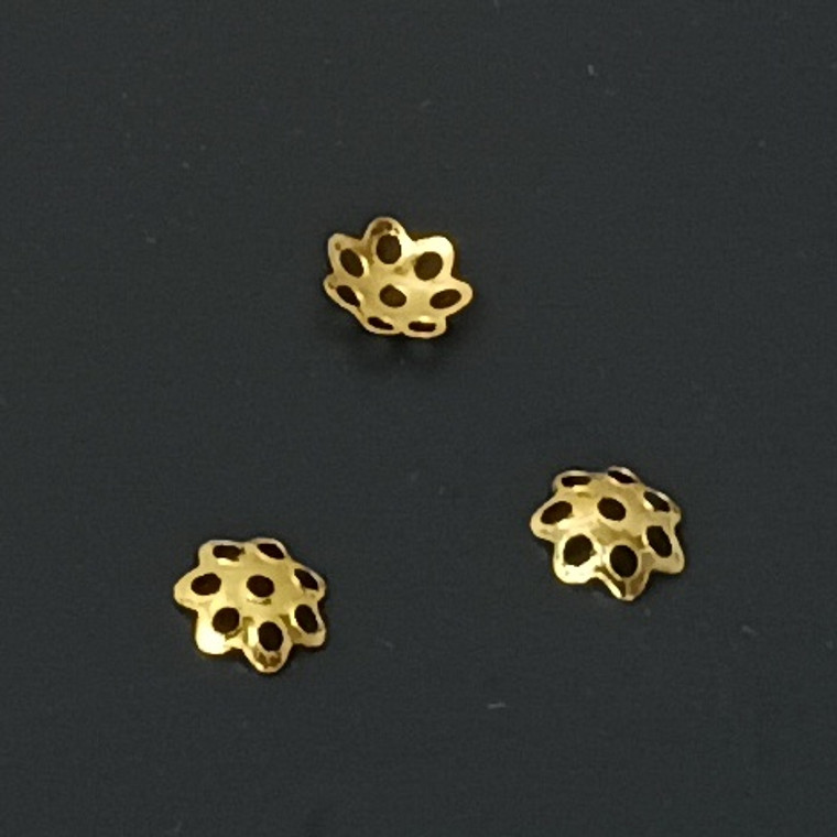 200 GP 1x6mm Thin Flower Bead Caps