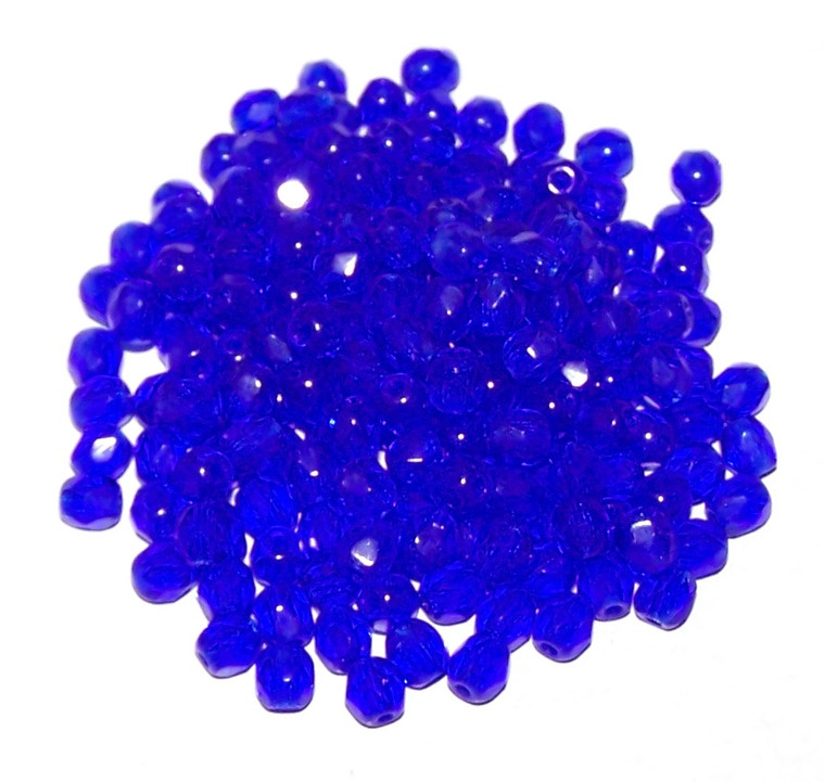 4 Dozen Czech 4mm Fire-Polished - Cobalt