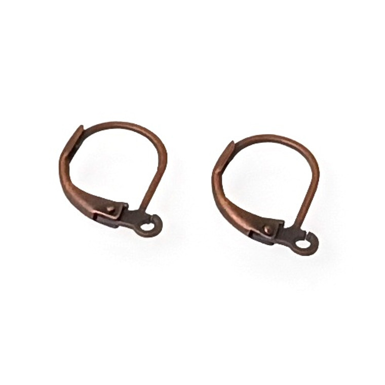 Antique Copper 11x15mm Leverback Earrings