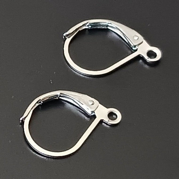 Antique Silver-Plated 11x15mm Leverback Earrings