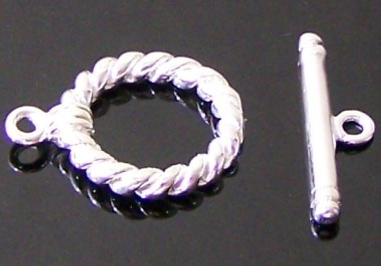 Silver-Plated 15mm Thick Rope Toggle Clasps