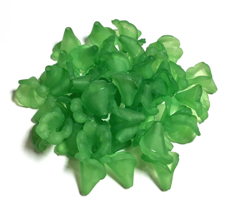 Lime Acrylic Flower Beads - Style 1