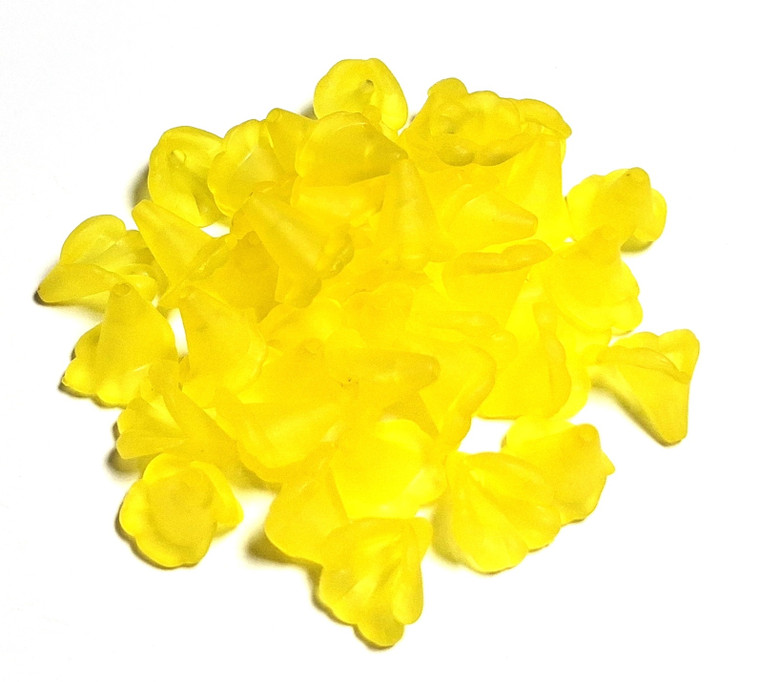 50 Yellow Acrylic Flower Beads - Style 1