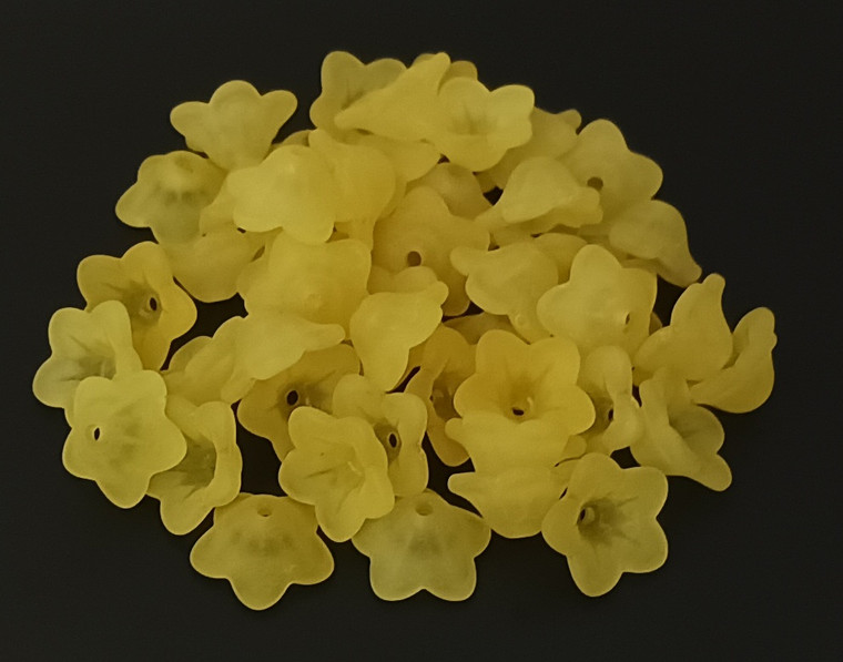 50 Yellow Flower Beads - Style #2