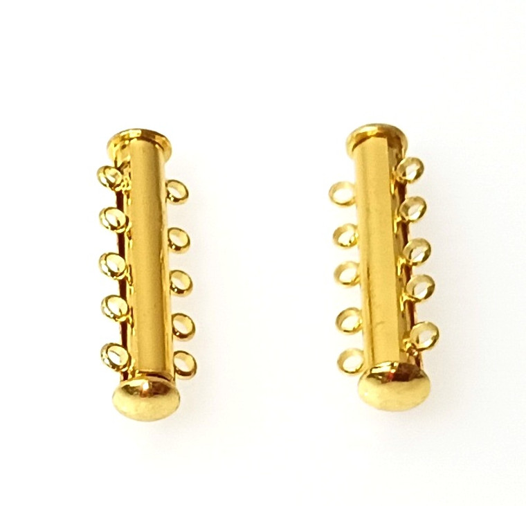 Gold-Plated 30x10mm Super Strong 5-Strand Magnetic Slide Clasps