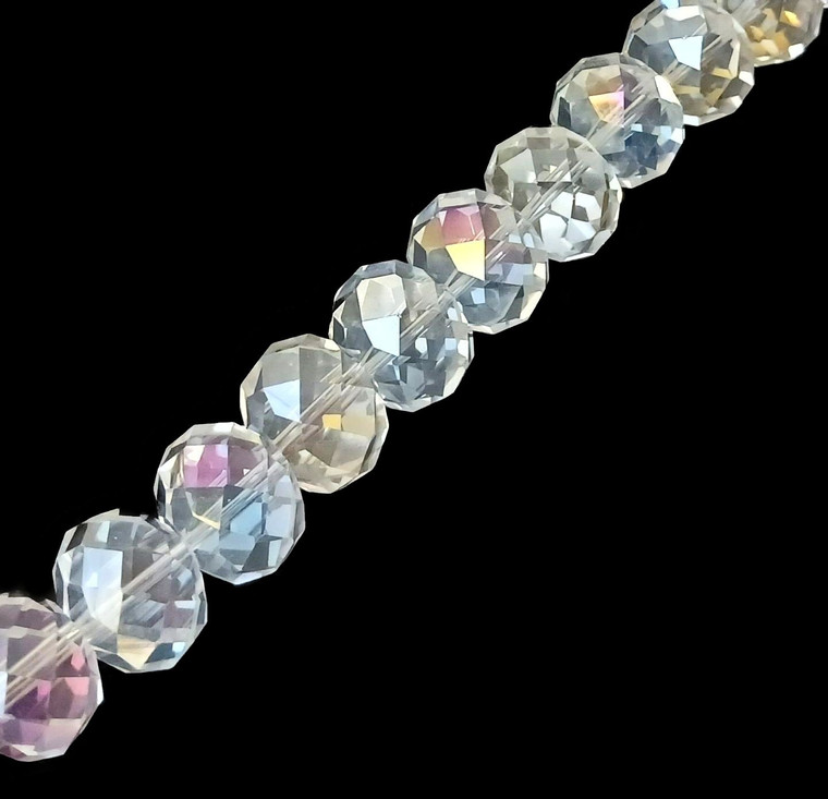 1 Strand of Crystal AB 16x12mm Glass Crystal Rondelles