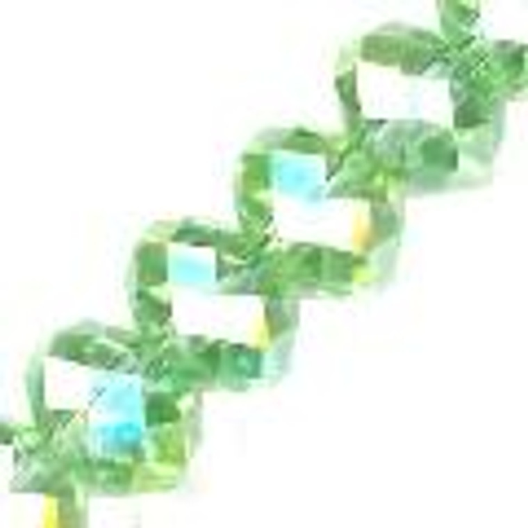 1 Strand of Peridot AB 10x8mm Glass Crystal Rondelles