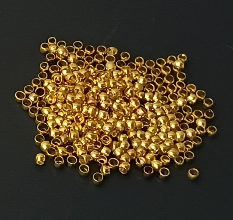 1x2mm Gold-Plated Crimp Beads