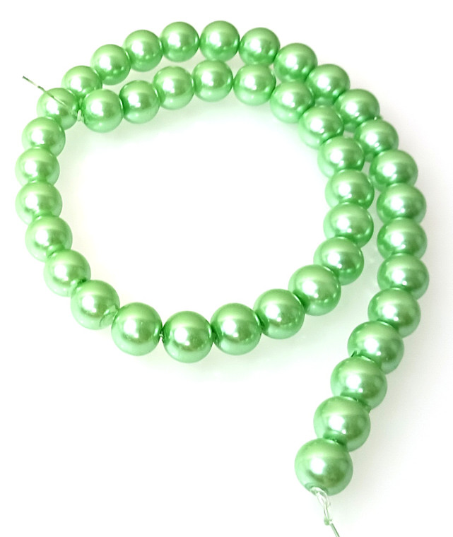 CLOSEOUT - 1 Strand of 10mm Glass Economy Pearls - Light Teal
