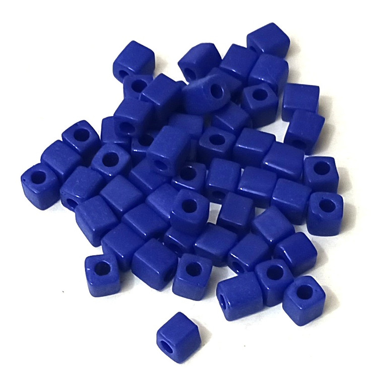 Miyuki 4mm Square Beads - Solid Blue