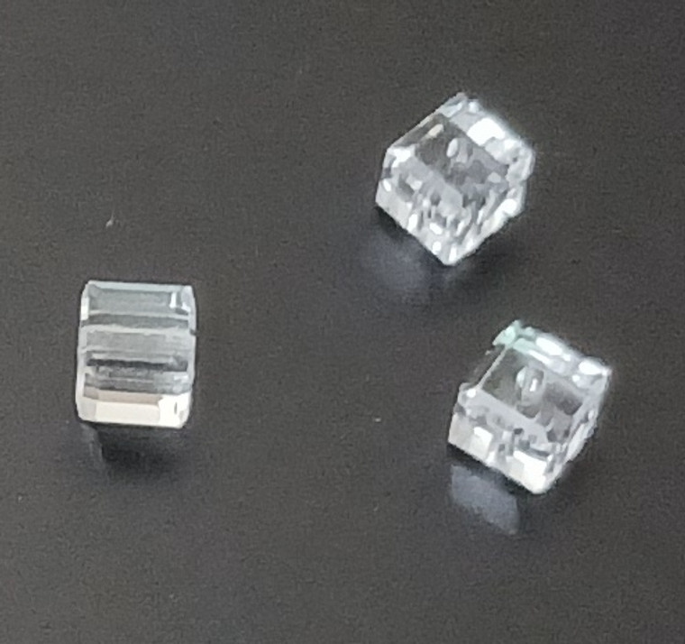 Swarovski Brand 4mm Cubes - Crystal