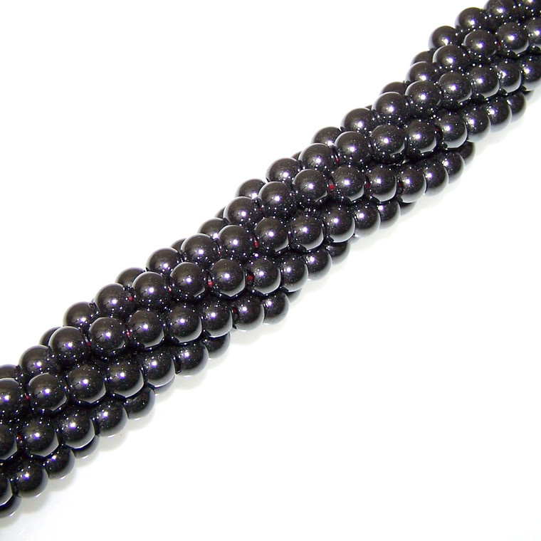 6mm Round Magnetic Hematite Beads