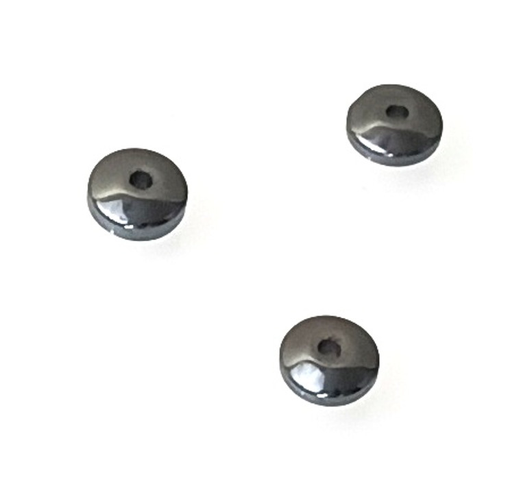 50 - 2.5x6mm Disc-Shaped Non-Magnetic Hematite Beads