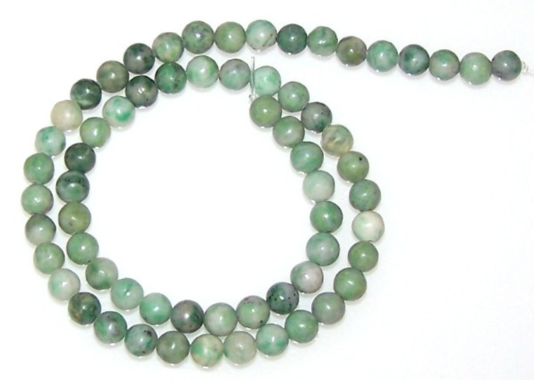 6mm Round Semiprecious Gemstone Beads - Qinghai Jade