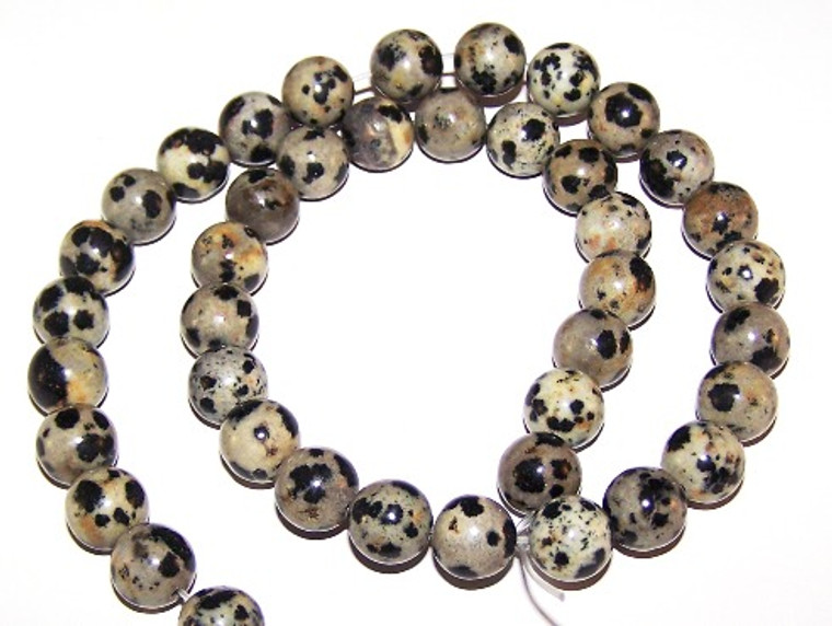 8mm Round Semiprecious Gemstone Beads - Dalmatian Jasper