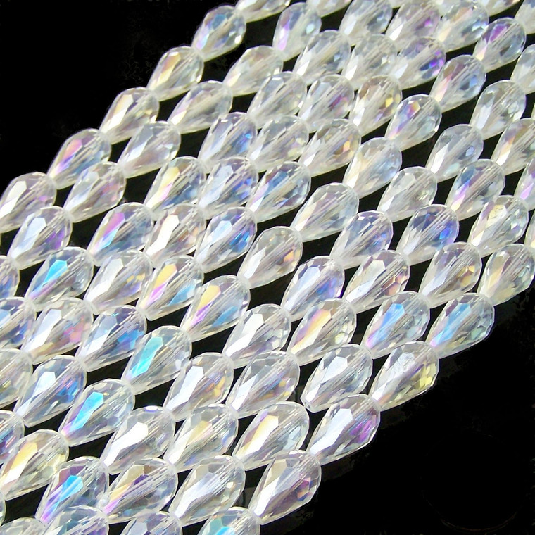 15x10mm Glass Crystal Teardrops - Crystal AB