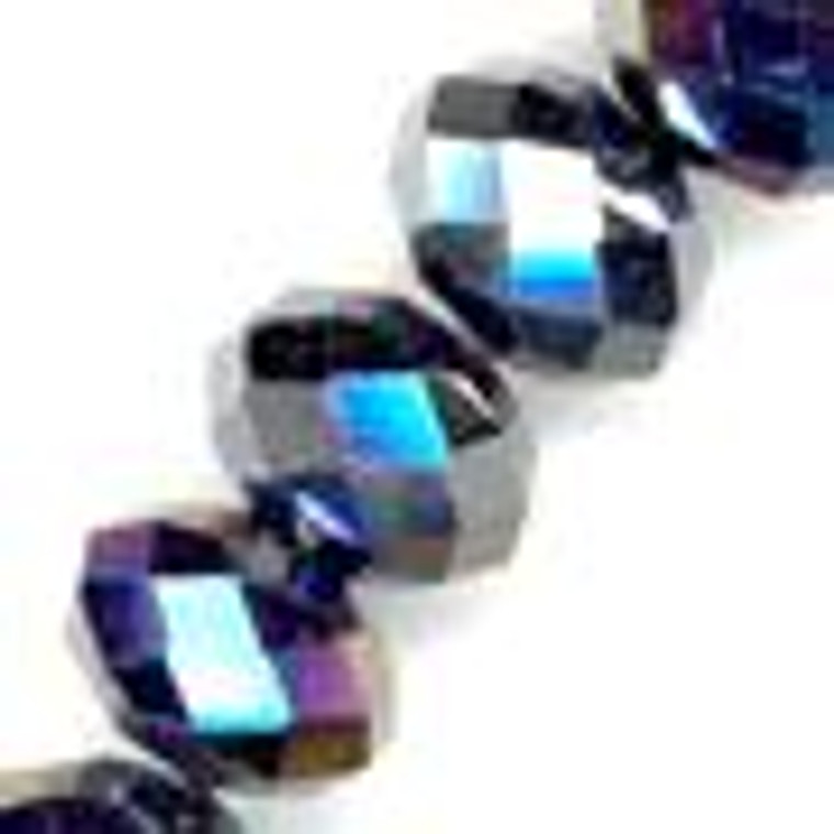 Black AB 12x9mm Glass Crystal Rondelles