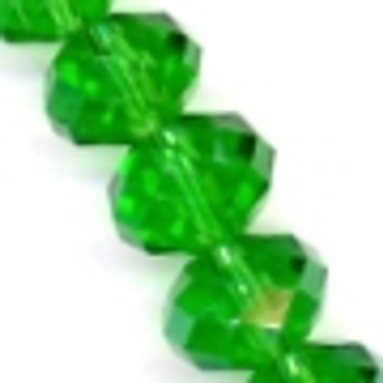 Emerald 12x9mm Glass Crystal Rondelles