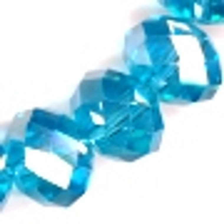 Aqua AB 12x9mm Glass Crystal Rondelles