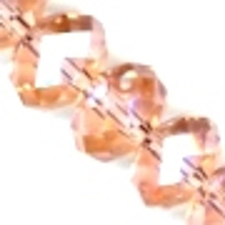 Peach 12x9mm Glass Crystal Rondelles