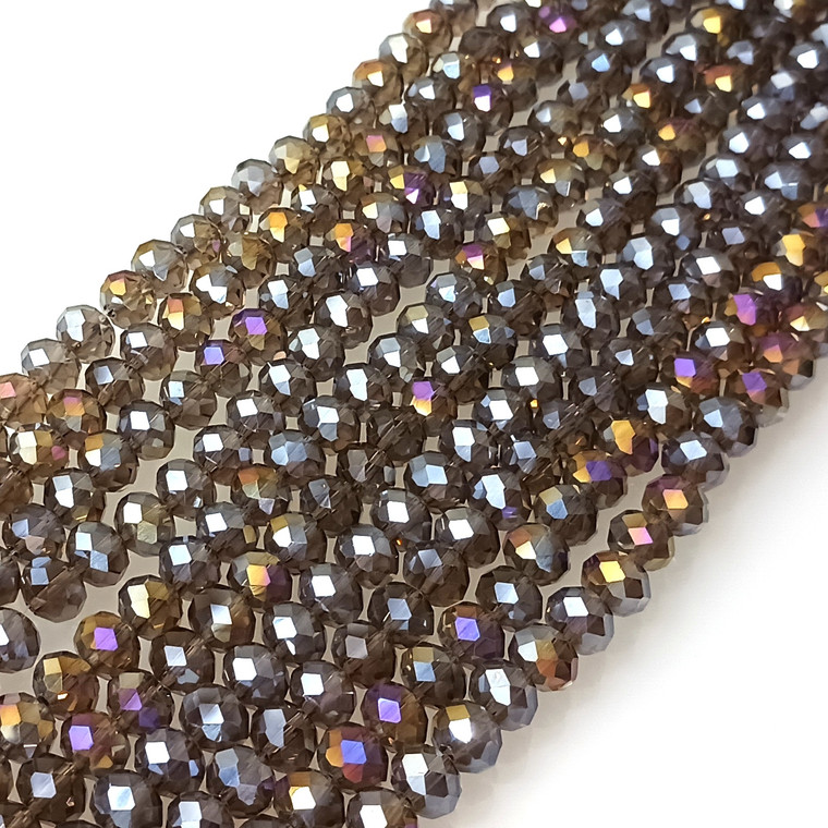 Smk Quartz AB 8x5mm Crystal Rondelle Beads