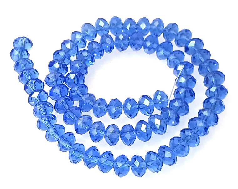 Sapphire 8x5mm Glass Crystal Rondelles