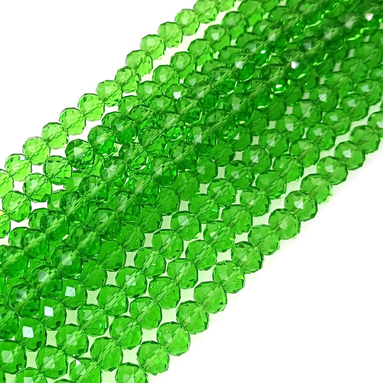 Emerald 8x5mm Glass Crystal Rondelles